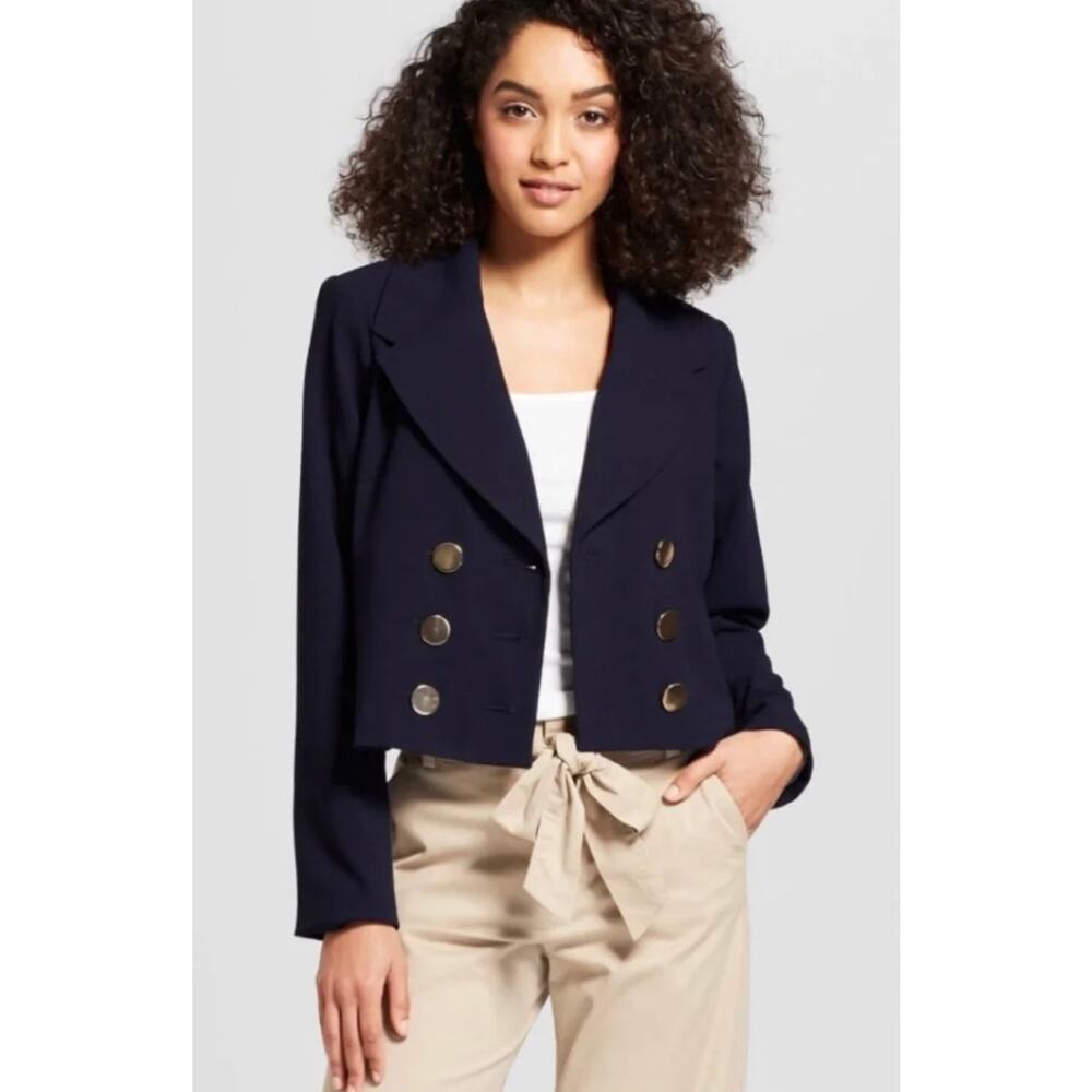 A New Day Cropped Double Breasted Blazer Suit Jacket with Gold Buttons Size XXL